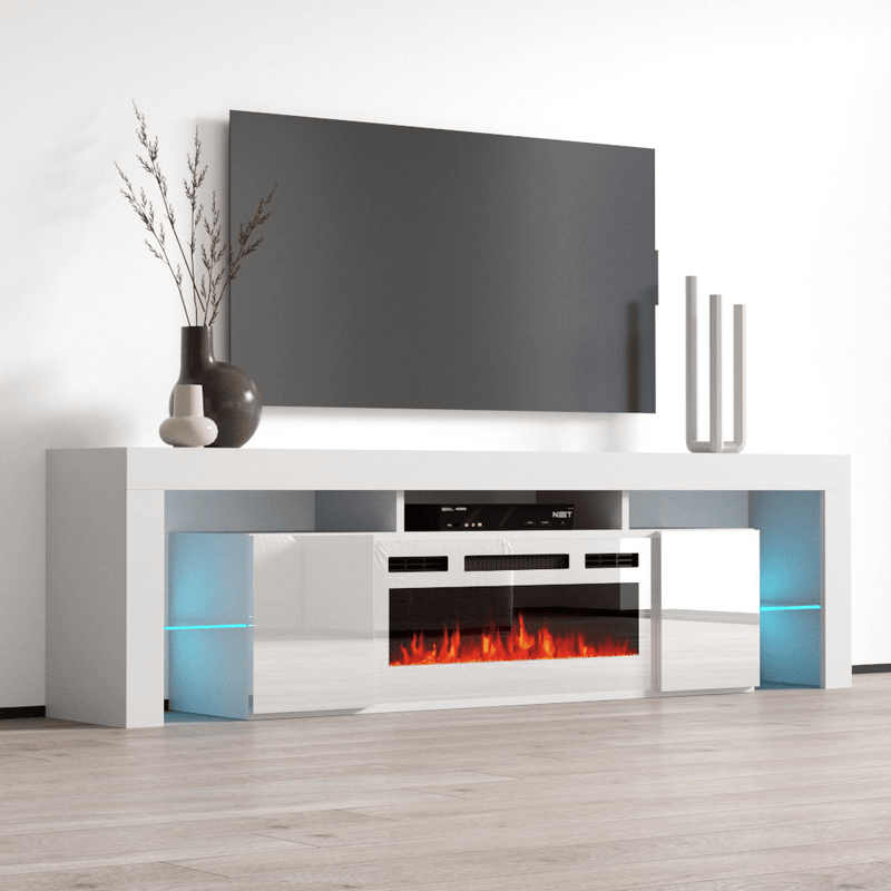 Soleo WH-EF Electric Fireplace 79" TV Stand - Meble Furniture