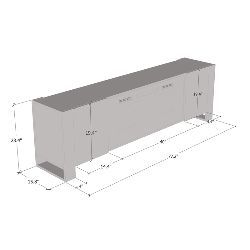 Woody BL-EF Electric Fireplace 77" TV Stand - Meble Furniture