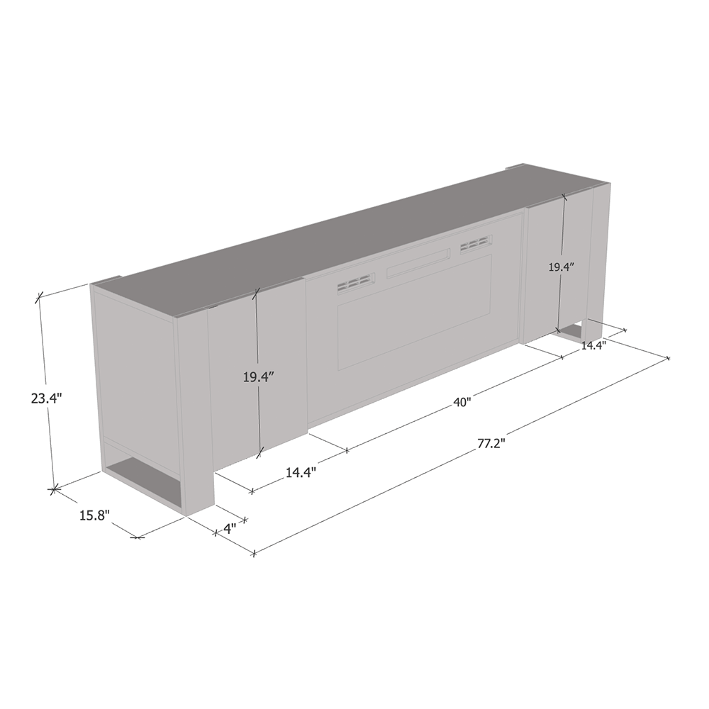 Woody WH-EF Electric Fireplace 77" TV Stand - Meble Furniture