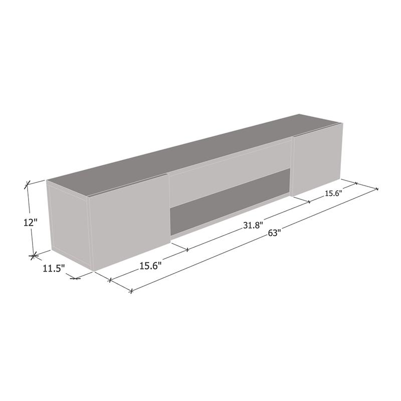 Fly Type-52 Wall Mounted Floating Hanging Media Cabinet - Meble Furniture