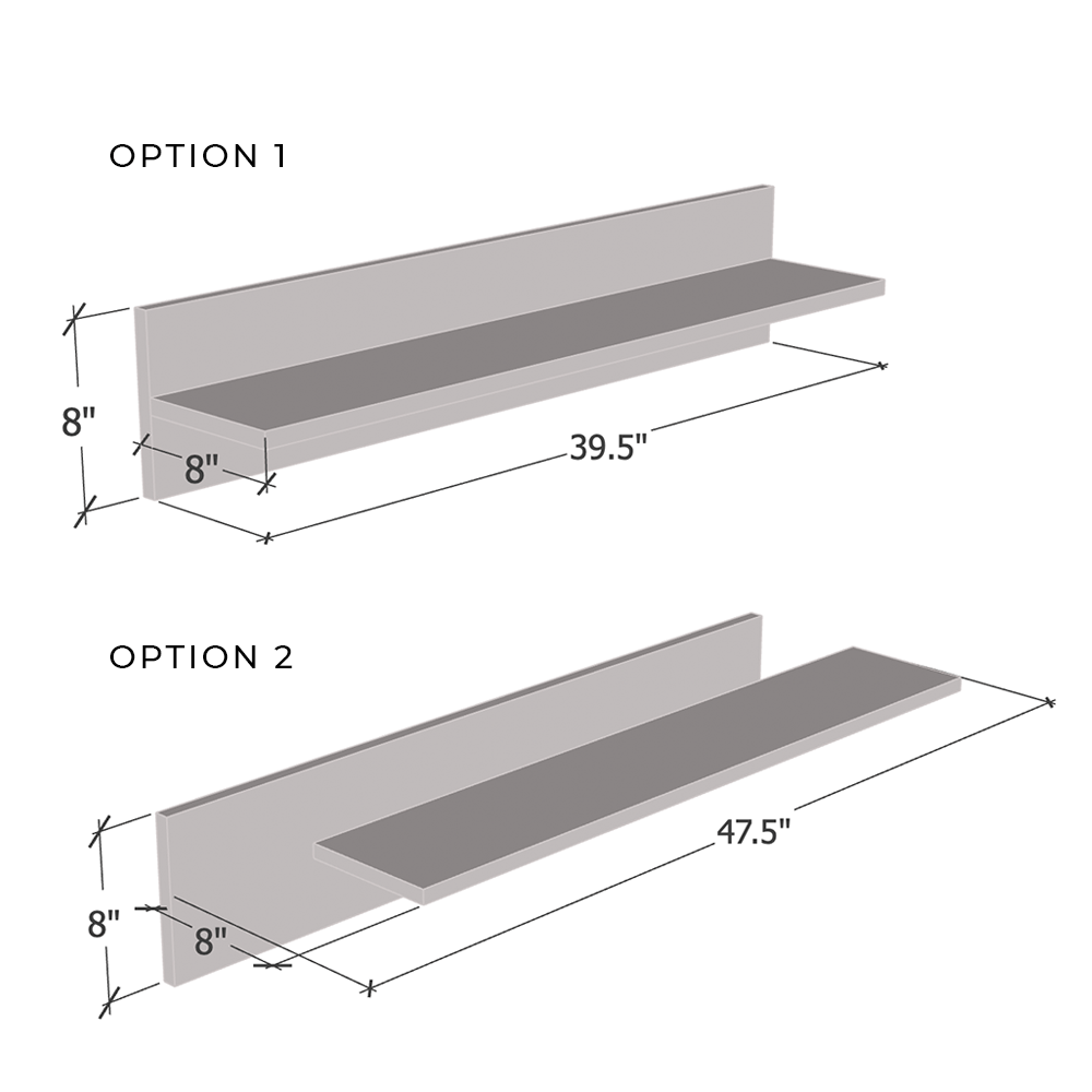 Fly Type-MX Wall Mounted Floating 2 Piece Shelf Set - Meble Furniture