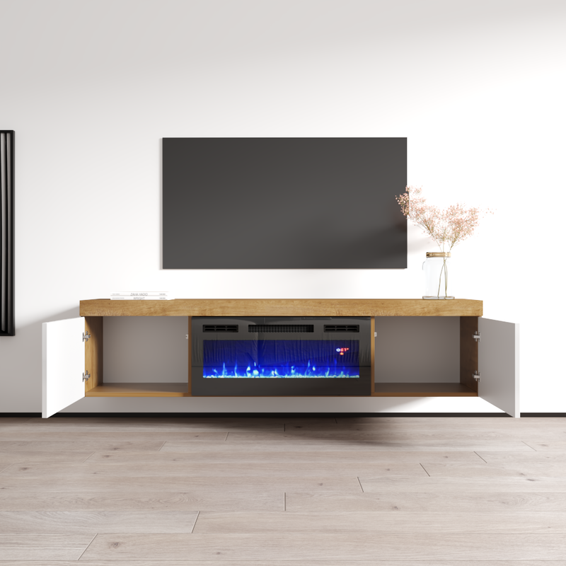 Knoxville BL-EF Floating Fireplace TV Stand - Meble Furniture