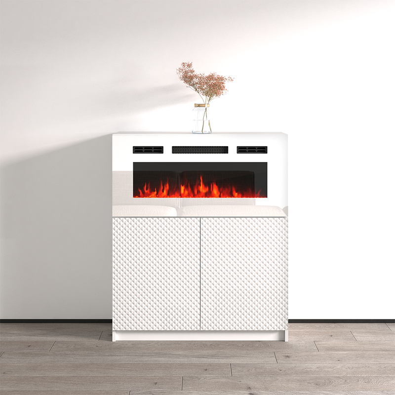 Carla 01 WH-EF Fireplace Sideboard - Meble Furniture