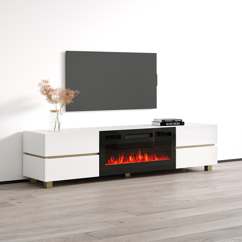 Bono 01 BL-EF Fireplace TV Stand - Meble Furniture