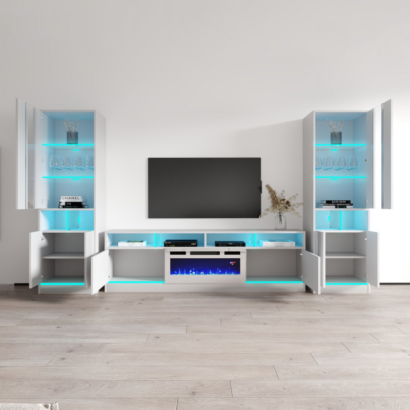 Disparo WH05-BK-BK Fireplace Entertainment Center - Meble Furniture