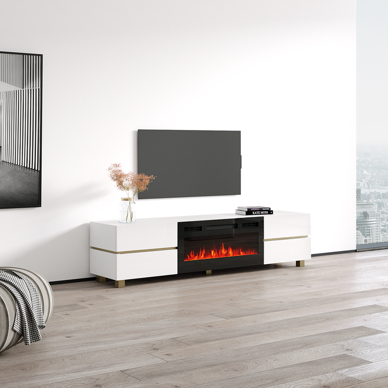 Bono 01 BL-EF Fireplace TV Stand - Meble Furniture