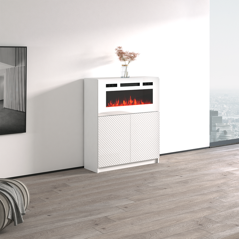 Carla 01 WH-EF Fireplace Sideboard - Meble Furniture