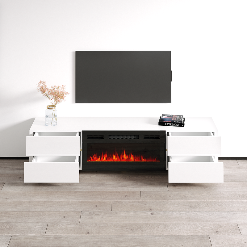 Bono 01 BL-EF Fireplace TV Stand - Meble Furniture