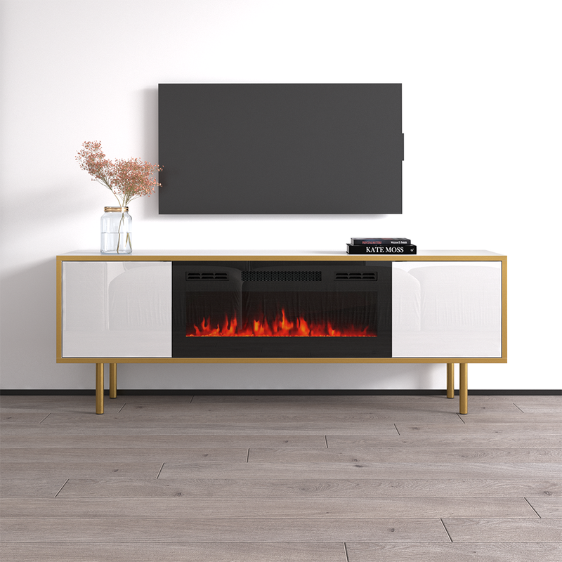 Goldie BL-EF Floating Fireplace TV Stand - Meble Furniture