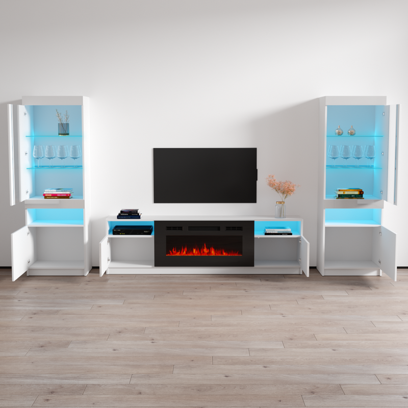 York 02 Fireplace Entertainment Center - Meble Furniture