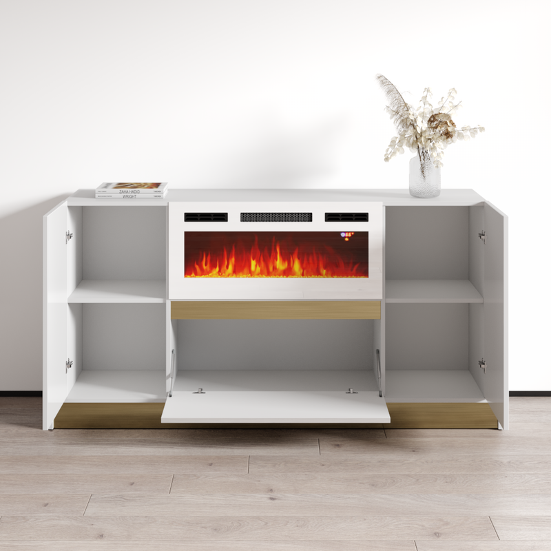 Mercado 01 WH-EF Fireplace Sideboard - Meble Furniture