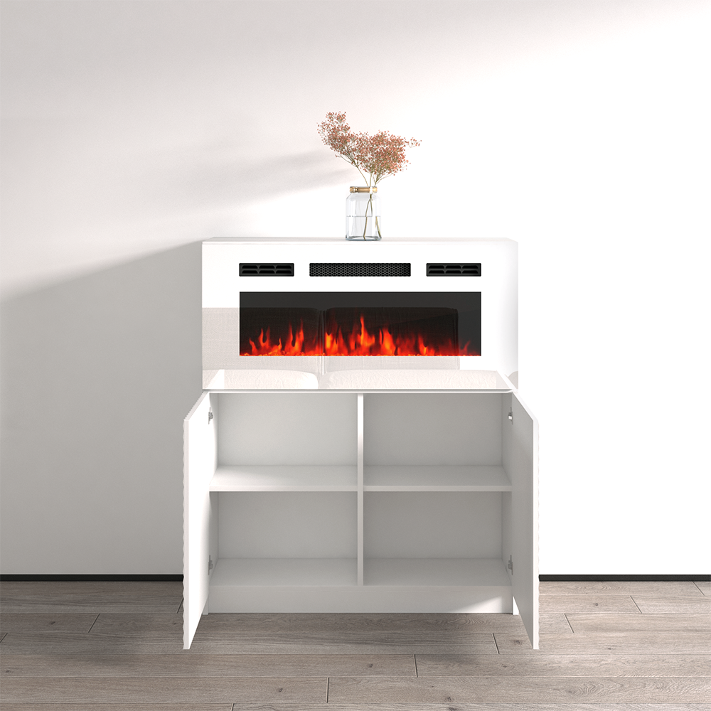 Carla 01 WH EF Fireplace Sideboard Meble Furniture
