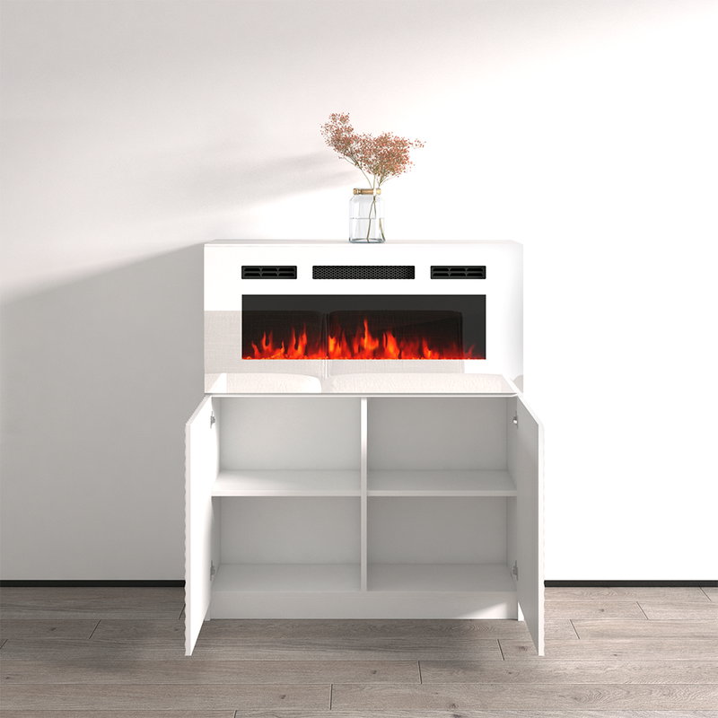 Carla 01 WH-EF Fireplace Sideboard - Meble Furniture