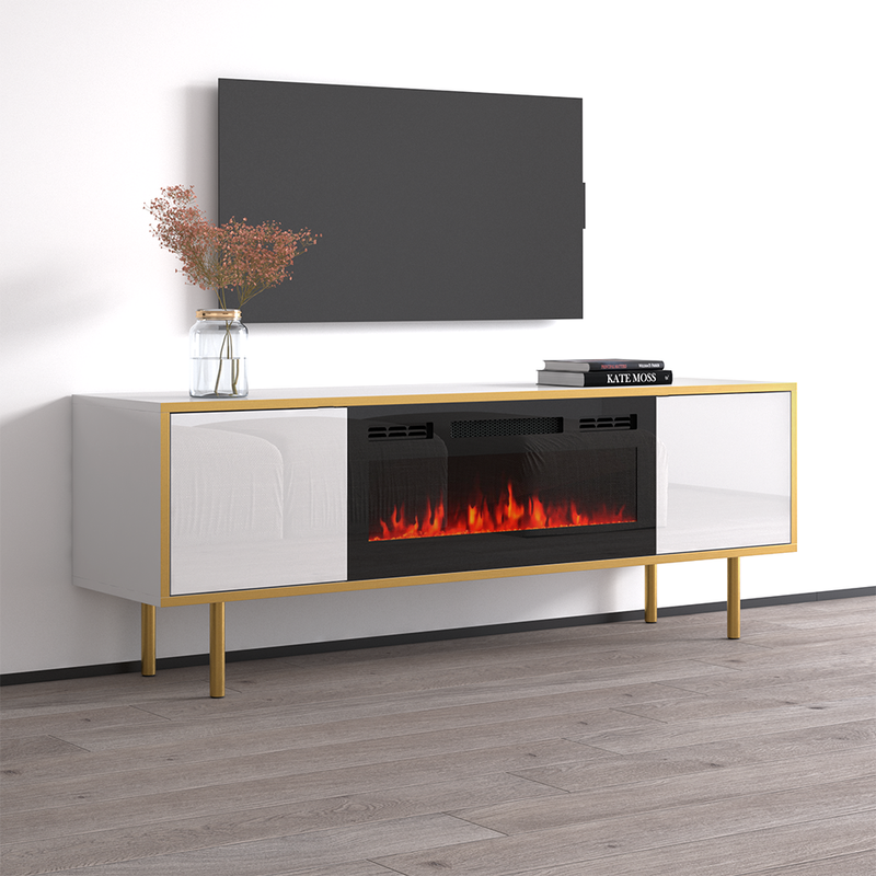 Goldie BL-EF Floating Fireplace TV Stand - Meble Furniture