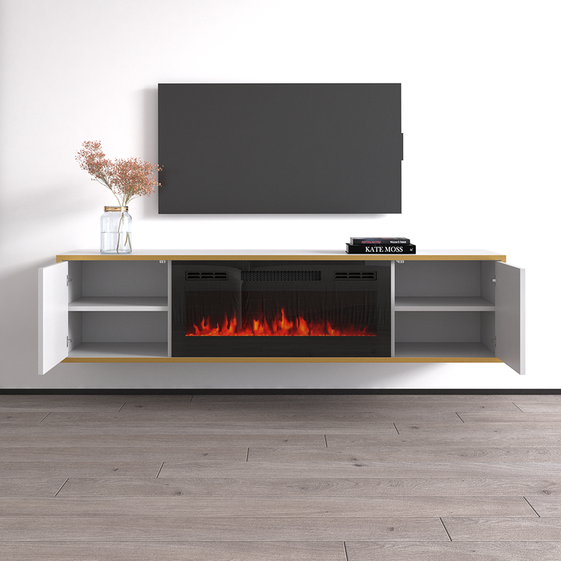 Goldie BL-EF Floating Fireplace TV Stand - Meble Furniture