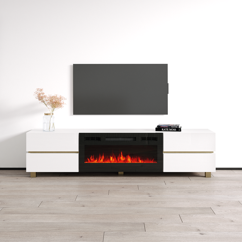 Bono 01 BL-EF Fireplace TV Stand - Meble Furniture