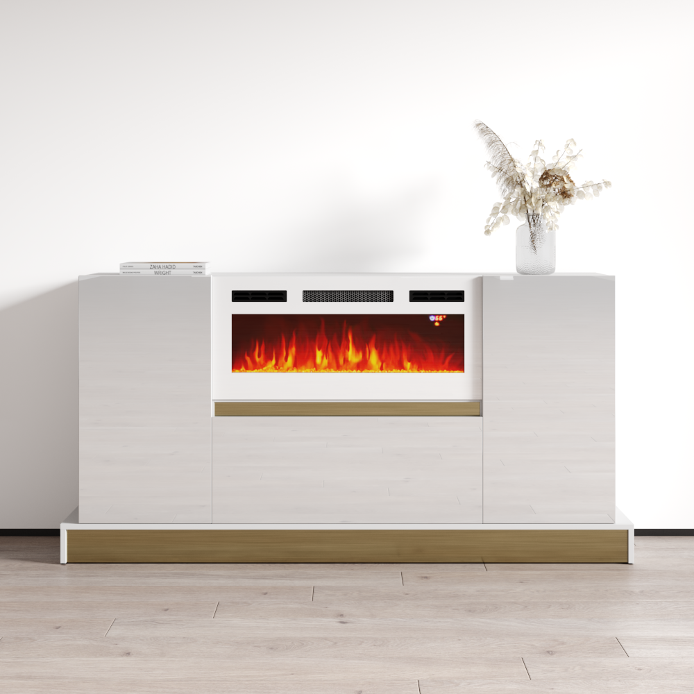 Mercado 01 WH-EF Fireplace Sideboard - Meble Furniture